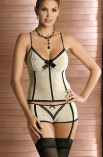 Cafelatte corset & shorts - komplet - Obsessive