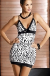 Zebra chemise - komplet - Obsessive