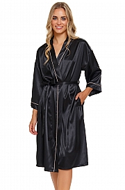 Szlafrok damski Doctor Nap SWW 5227 czarny satynowy  - black