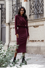 Sukienka Komplet Model Ellie 37009467 Bordo - Czerwony