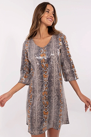 Sukienka Model LK-SK-509940.55 Dark Beige - Beżowy