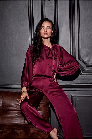 Bluzka Model Ann BOR BLU0196 Bordo - Czerwony