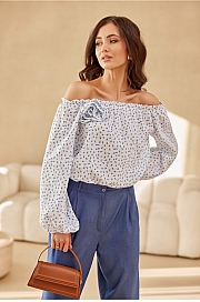 Bluzka Model Lima BLU0207-04K White - Niebieski