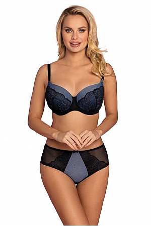 Biustonosz Usztywniany Model VB-438 Black/Jeans - Czarny