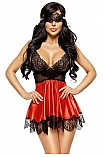 Eve chemise with mask red - Beauty Night