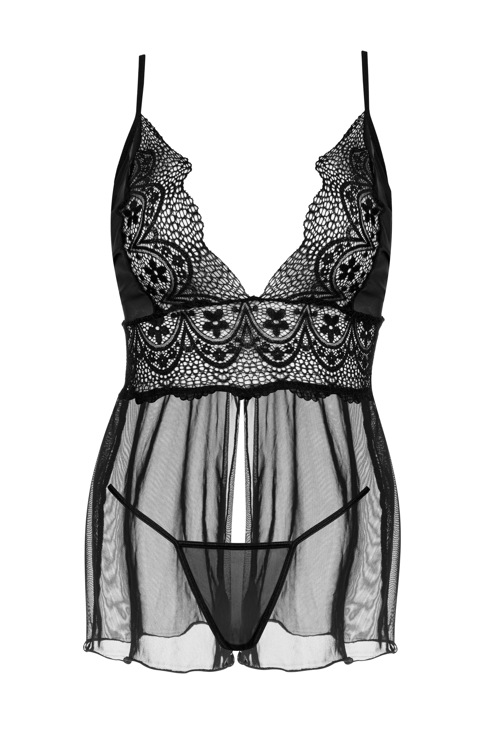 Secret Veil koszulka babydoll - kolor czarny