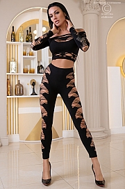 Komplet CR-4436 Black top + leginsy Chilirose