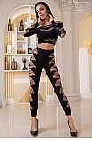 Komplet CR-4436 Black top + leginsy Chilirose