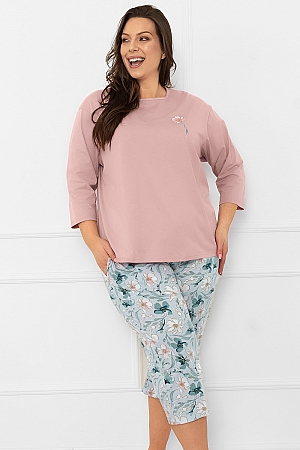 Italian Fashion Perlis r.3/4 sp.3/4 - róż pudrowy/druk