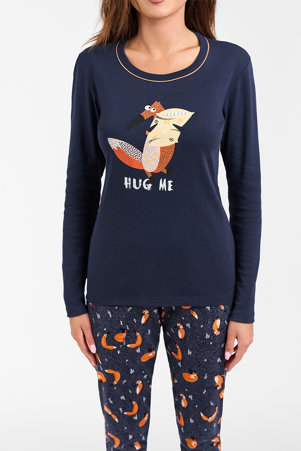 Italian Fashion Wasilla dł.r. dł.sp. - granat/druk