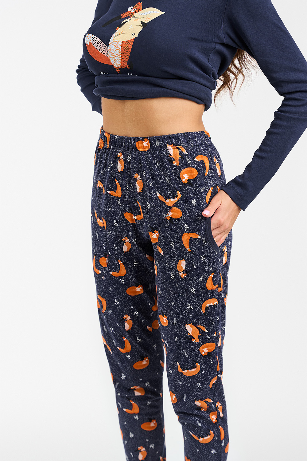 Italian Fashion Wasilla dł.r. dł.sp. - granat/druk