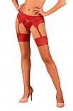 Obsessive Lacelove stockings - czerwony - miniatura