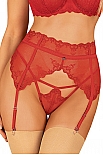 Obsessive Lonesia garter belt - czerwony - miniatura