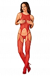 Obsessive N122 bodystocking - czerwony - miniatura