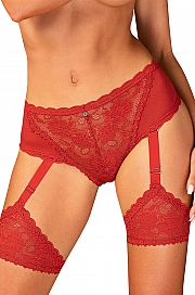 Obsessive Belovya garter panties - czerwony