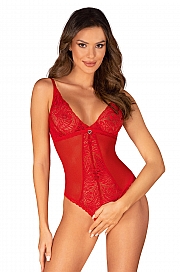 Czerwone body Obsessive Chilisa teddy