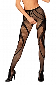 Obsessive Crotchless Tights S336 - czarny