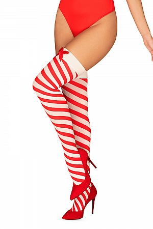 Wzorzyste Obsessive Kissmas stockings - foto