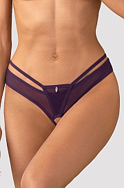 Obsessive Vibres crotchless thong - violet