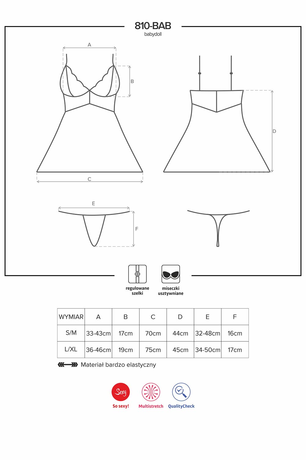 Komplet Obsessive koszulka+stringi 810-BAB-1 Komplet Obsessive koszulka+stringi 810-BAB-1
