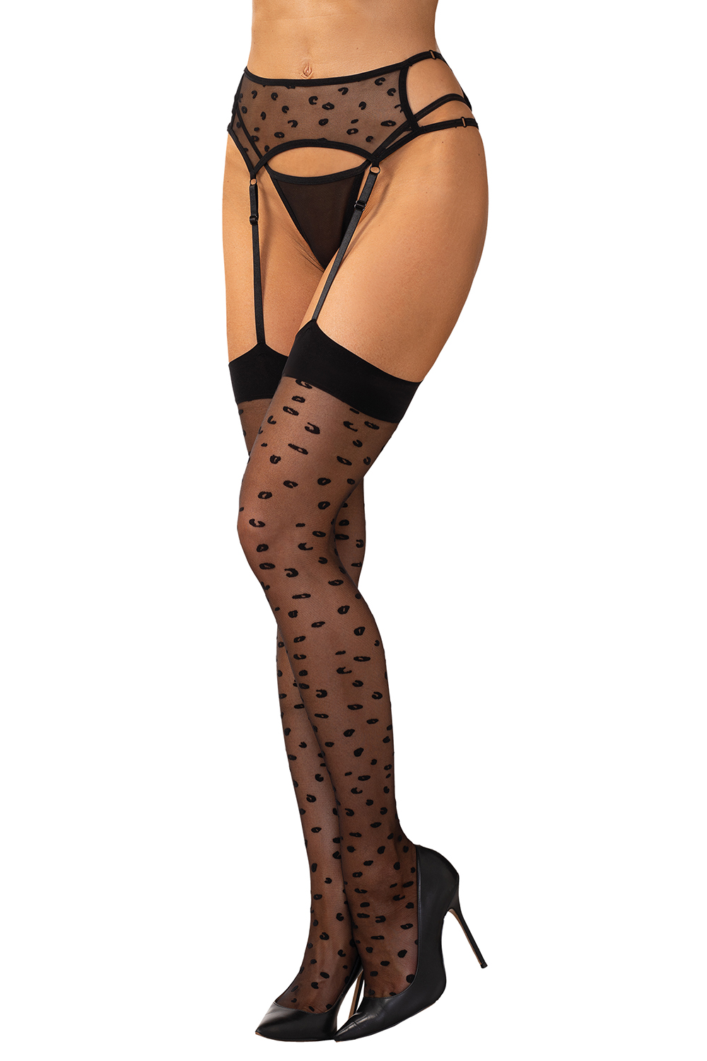 Obsessive Isinne garter stockings - black Obsessive Isinne garter stockings - black