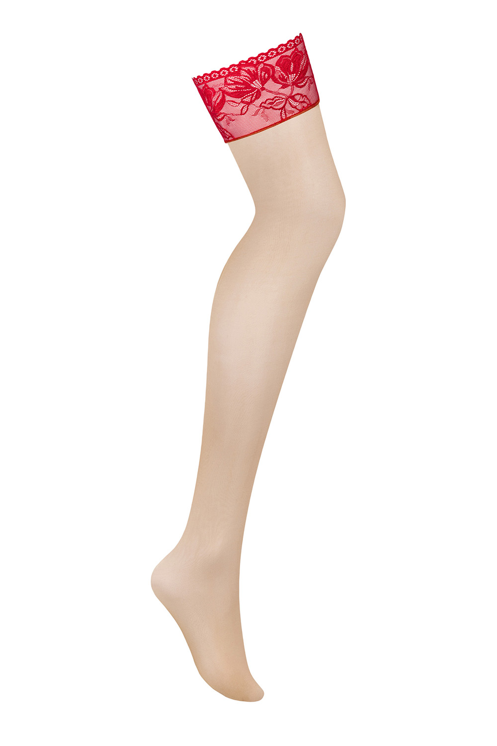 Obsessive Lacelove stockings - czerwony