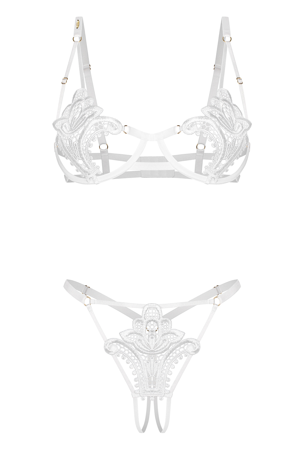 Obsessive Luise Sublim 2-pcs set - white Obsessive Luise Sublim 2-pcs set - white