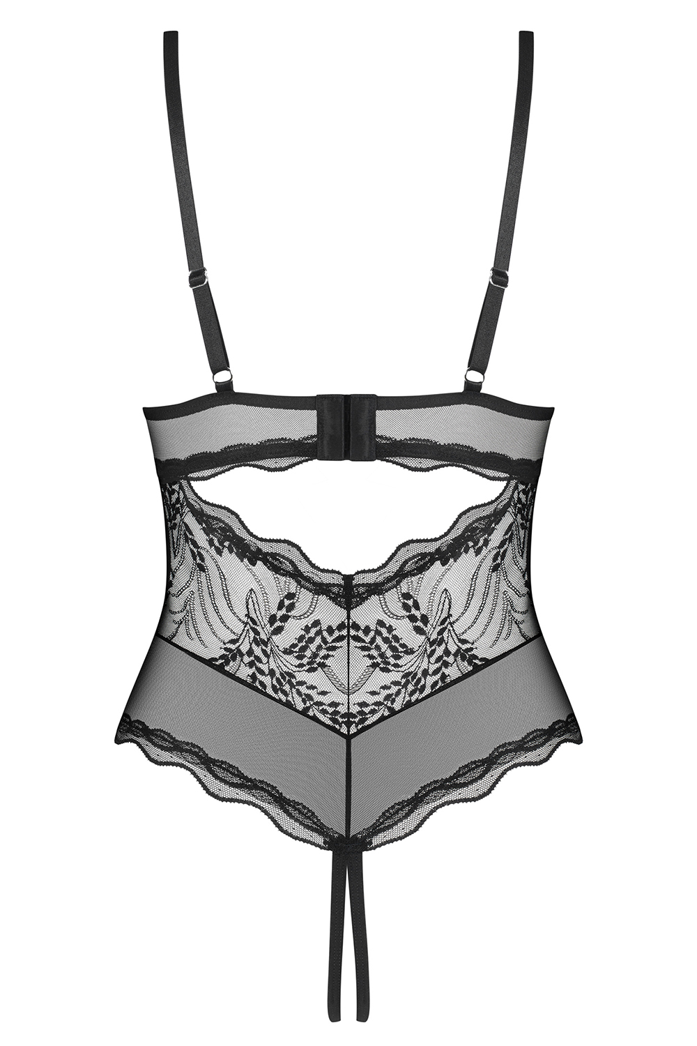 Obsessive Perisia crotchless teddy - black