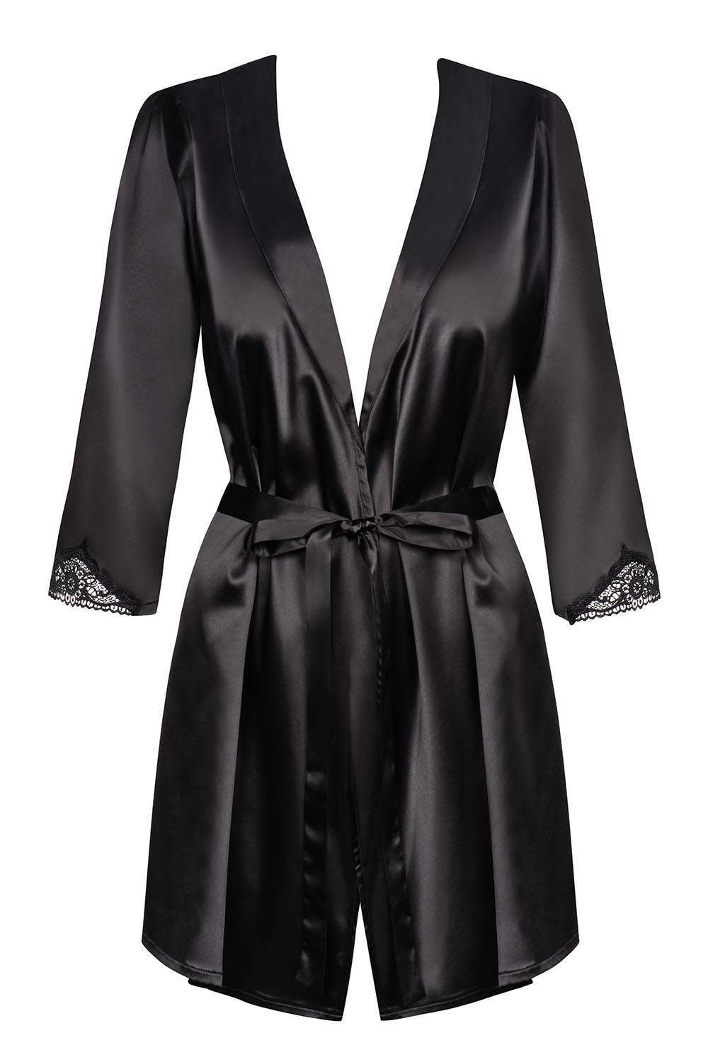 szlafrok Obsessive Satinia robe black