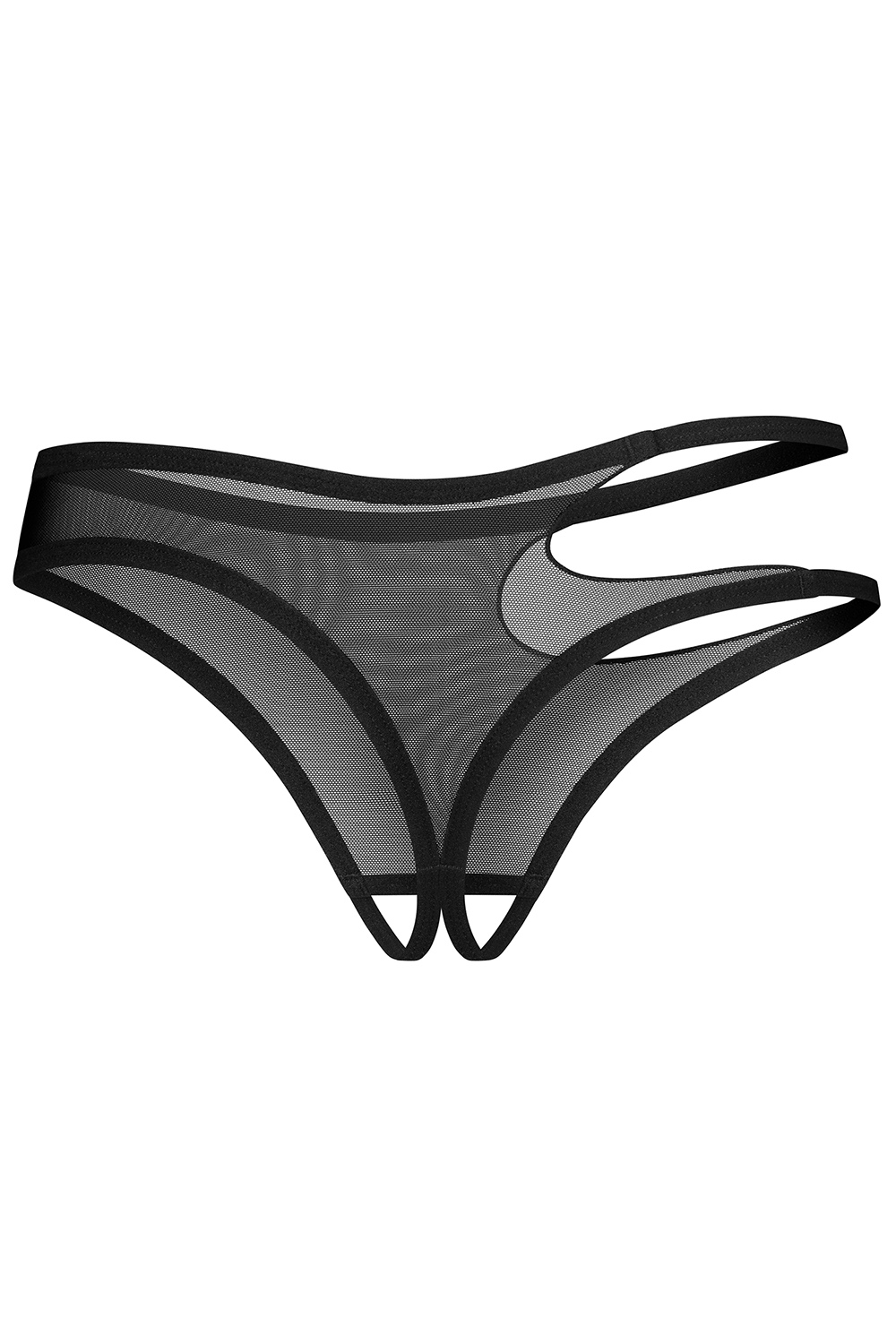 Obsessive Saturis crotchless thong - czarny