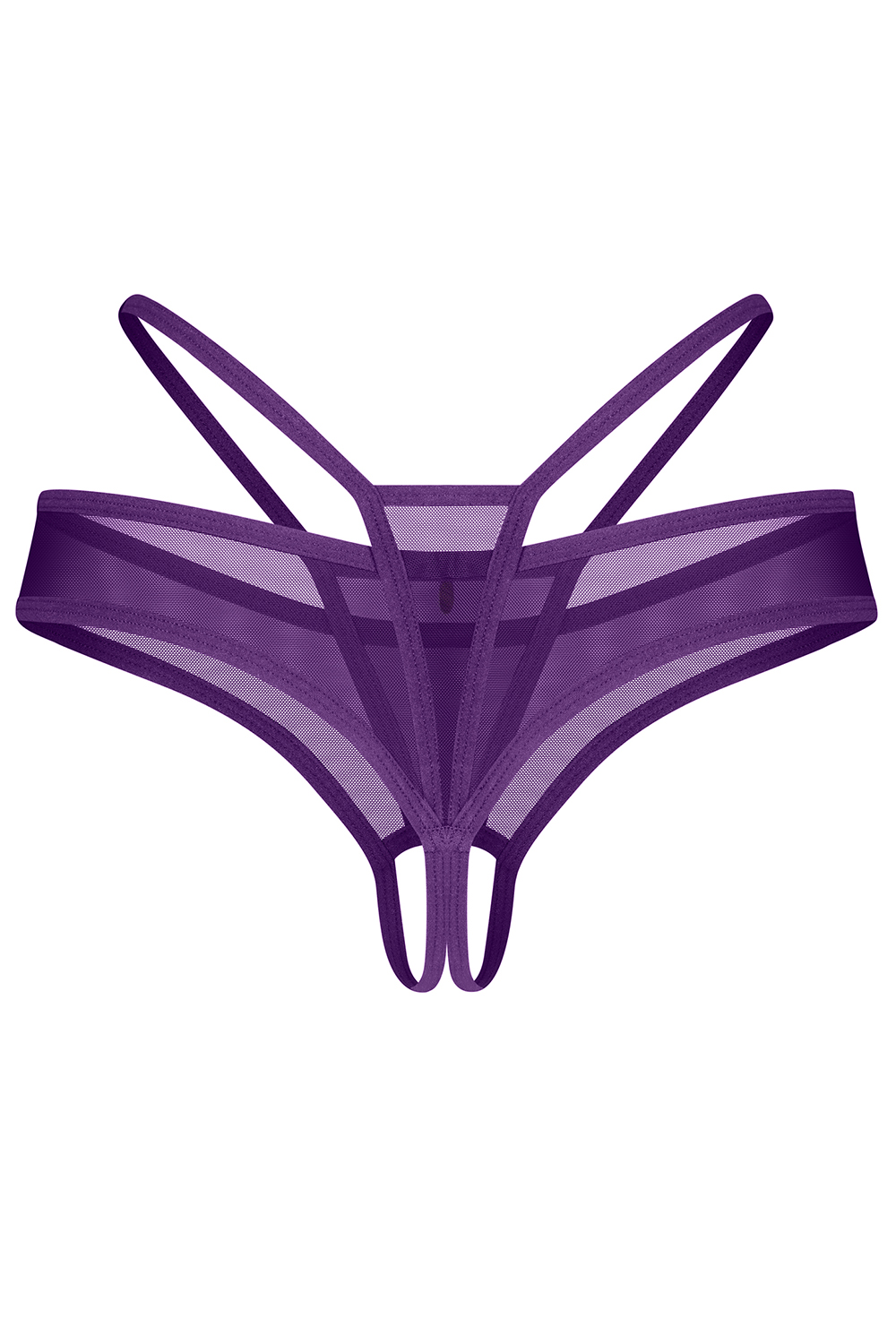 Obsessive Vibres crotchless thong - violet