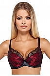 PariPari Catherine III – seksowny biustonosz push-up - black-red
