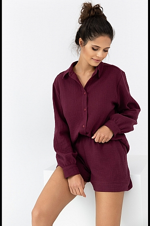 Piżama Sensis Ivory dł/r Muślin rozpinana